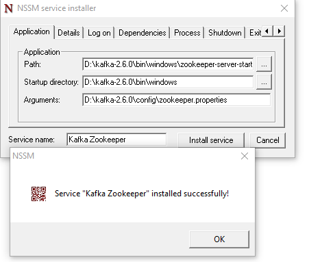 setup kafka on windows: install kafka as windows service
